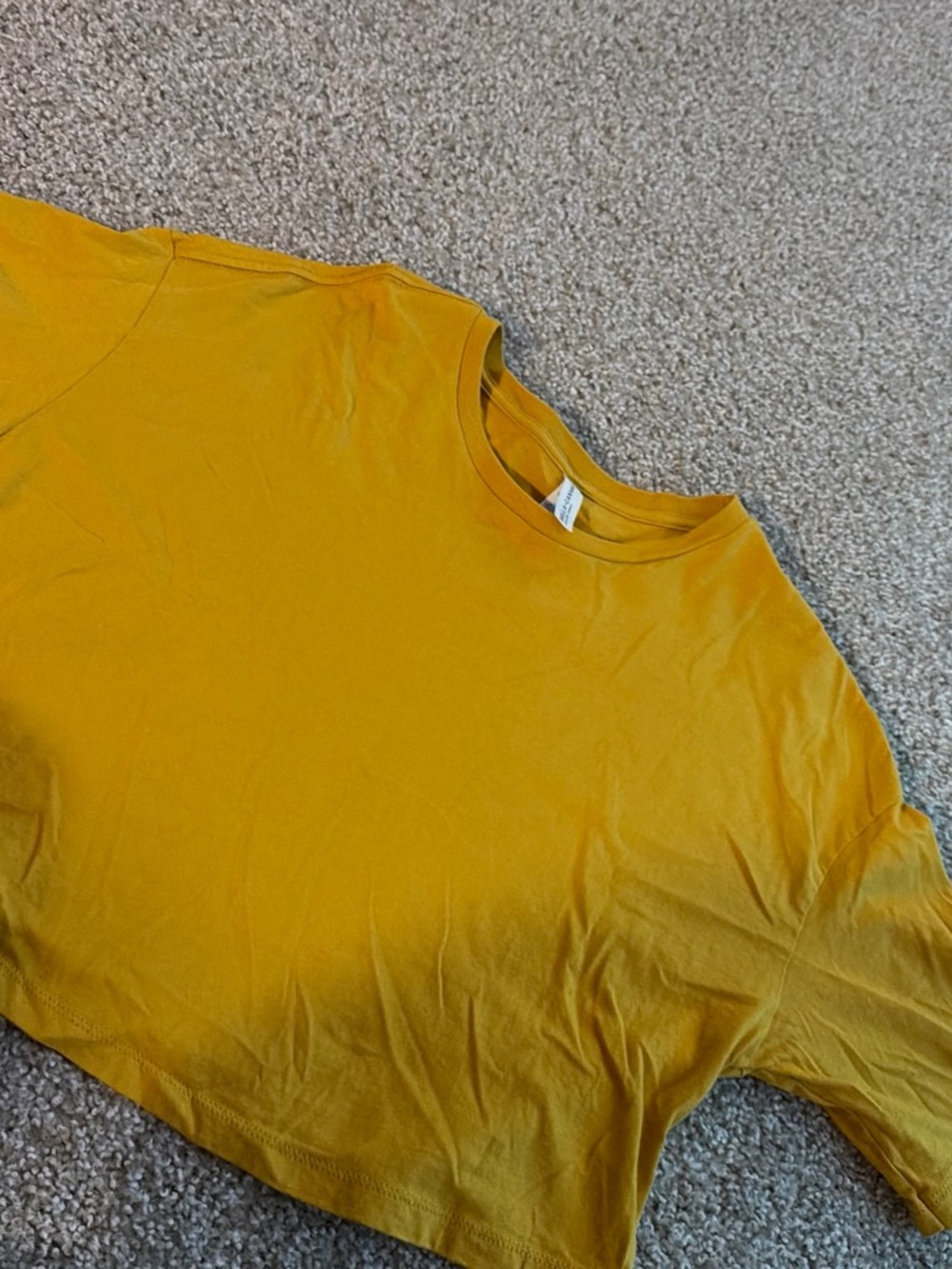 Bella Canvas Cropped Tee in Mustard Yellow